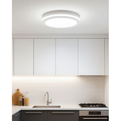 Lámpara LED de techo para baño con sensor de movimiento LED/20W/230V 3000/4000/6500K Ø 23 cm IP54 blanca