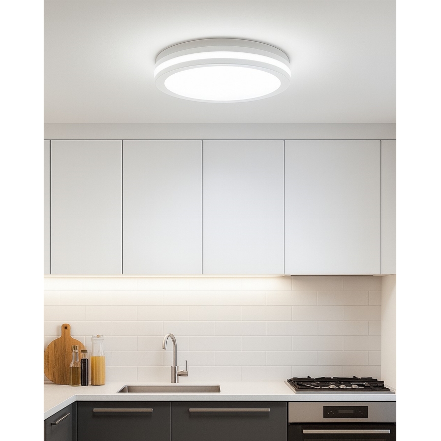 Lámpara LED de techo para baño con sensor de movimiento LED/20W/230V 3000/4000/6500K Ø 23 cm IP54 blanca