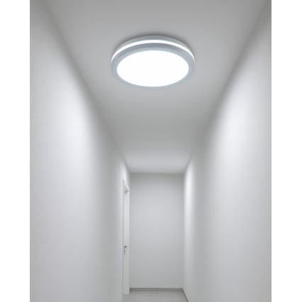 Lámpara LED de techo para baño con sensor de movimiento LED/20W/230V 3000/4000/6500K Ø 23 cm IP54 blanca