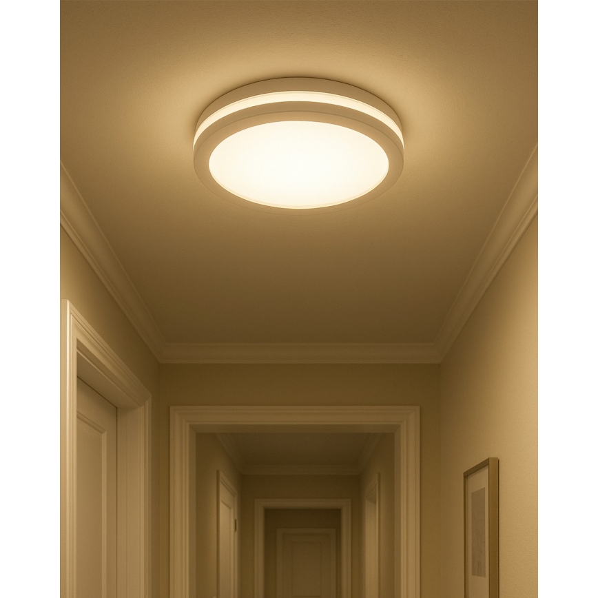 Lámpara LED de techo para baño con sensor de movimiento LED/20W/230V 3000/4000/6500K Ø 23 cm IP54 blanca