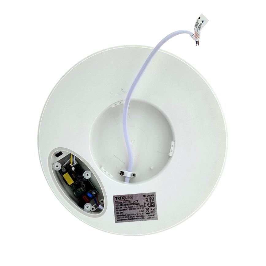 Lámpara LED de techo para baño con sensor de movimiento LED/20W/230V 3000/4000/6500K Ø 23 cm IP54 blanca