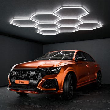 Luminaria de techo LED HEXAGON 350W/85-265V 6500K 313x298 cm CRI 90 IP44 blanco