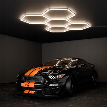 Luminaria de techo LED HEXAGON LED/240W/85-265V 4000K 298x209 cm IRC 90 IP54 blanca