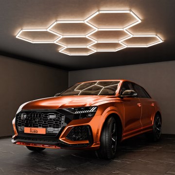 Luminaria de techo LED HEXAGON LED/280W/85-265V 4000K 313x298 cm CRI 90 IP54 blanca