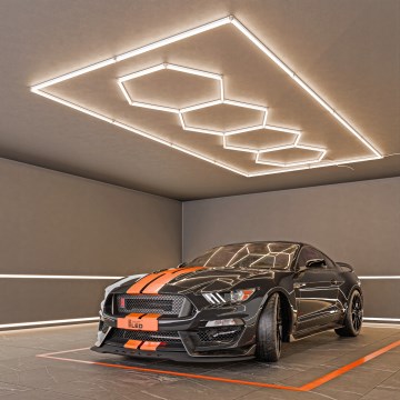 Luminaria de techo LED HEXAGON LED/384W/85-265V 4000K 484x243 cm IRC 90 IP54 blanco