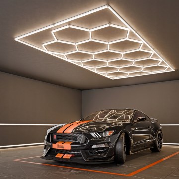 Luminaria de techo LED HEXAGON LED/696W/85-265V 4000K 484x243 cm IRC 90 IP54 blanco