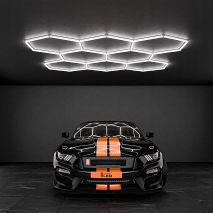 Luminaria de techo LED HEXAGON 350W/85-265V 6500K 313x298 cm CRI 90 IP44 blanco