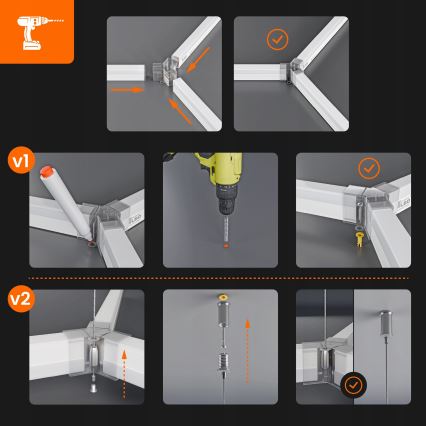 Lámpara de techo LED HEXAGON LED/456W/85-265V 4000K 522x298 cm CRI 90 IP54 blanco