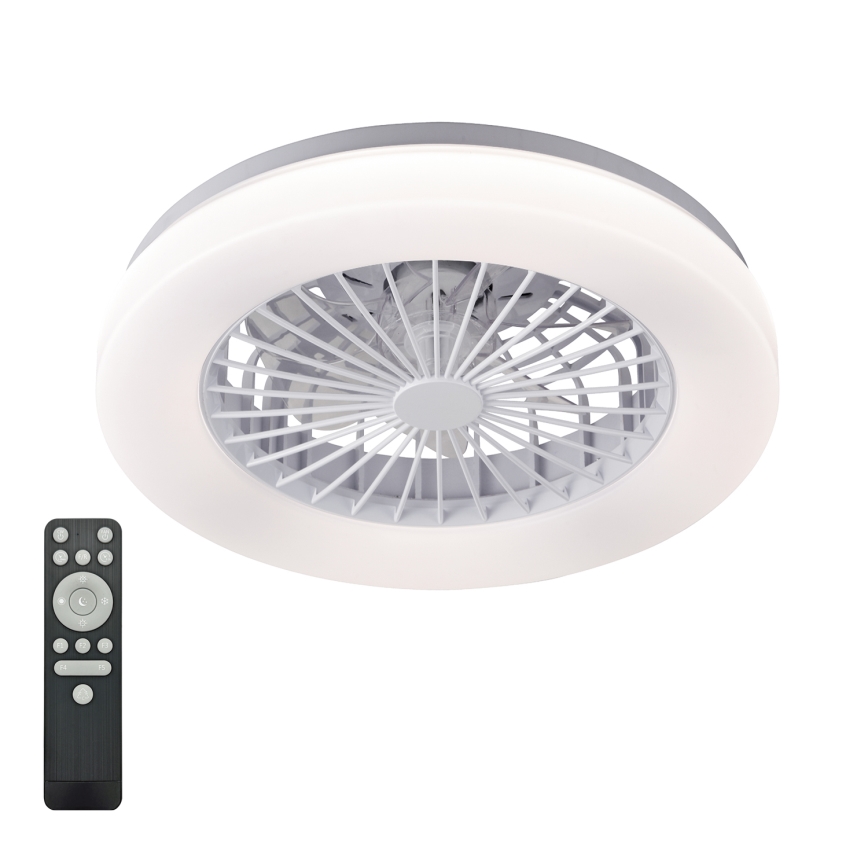 Lámpara de techo LED regulable con ventilador VENTELUX LED/24W/230V 3000/4000/6500K Ø 45 cm blanca + control remoto