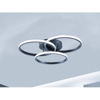 Lámpara de techo LED regulable LED/70W/230V 3000-6500K negra + mando a distancia