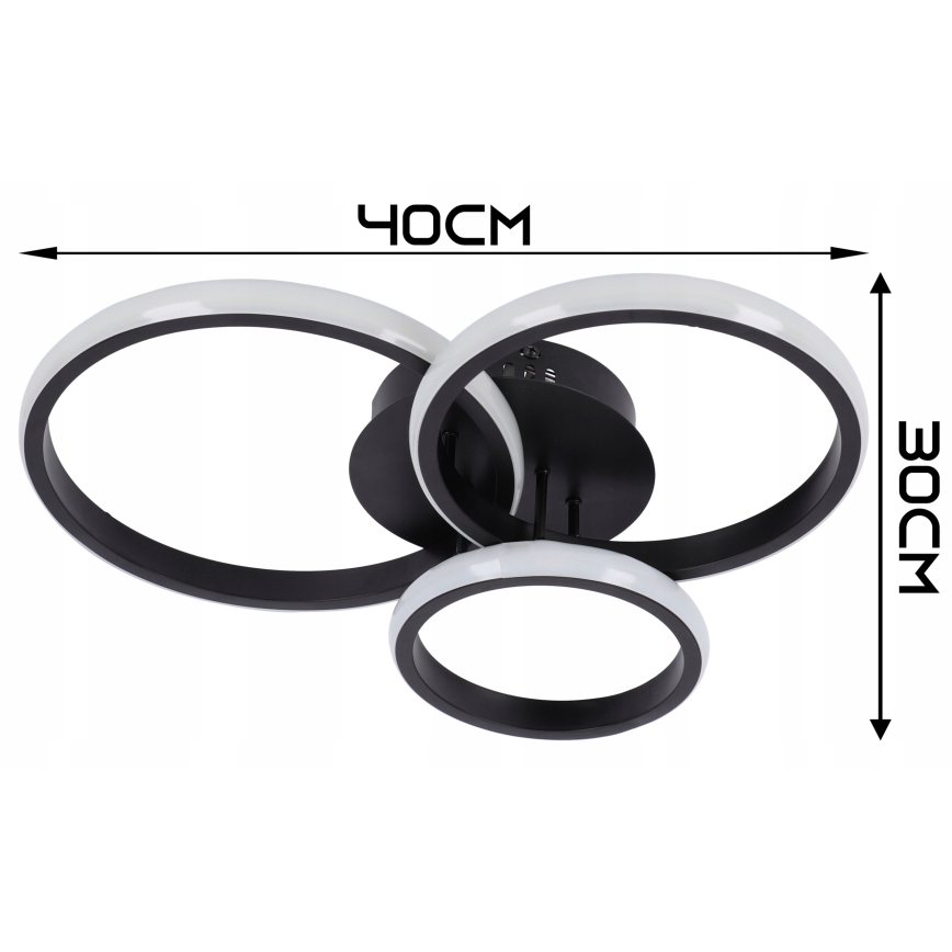 Lámpara de techo LED regulable LED/70W/230V 3000-6500K negra + mando a distancia