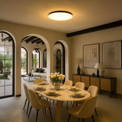 Luminaria de techo LED regulable SIENA LED/80W/230V 3000-6000K Ø 75 cm negra + mando a distancia