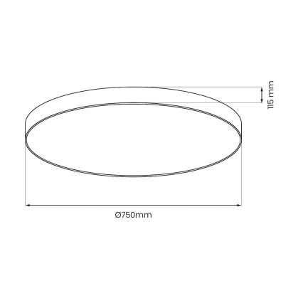 Luminaria de techo LED regulable SIENA LED/80W/230V 3000-6000K Ø 75 cm negra + mando a distancia