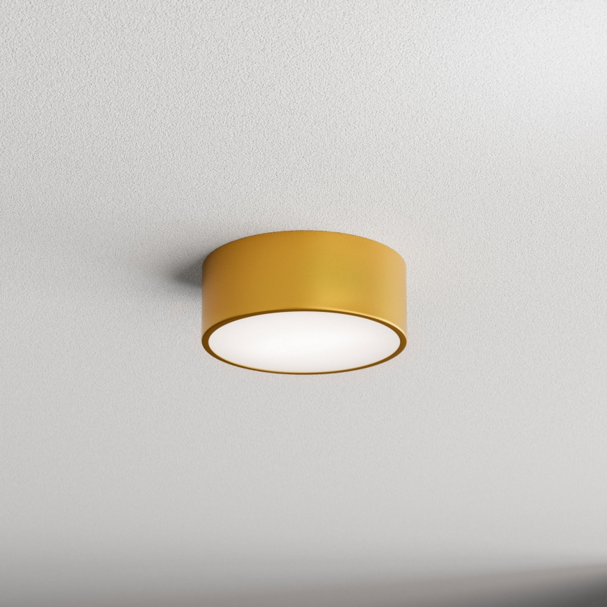 Luminaria de techo para baño CLEO con sensor, 1xE27/24W/230V, Ø 20 cm, IP54, acabado dorado