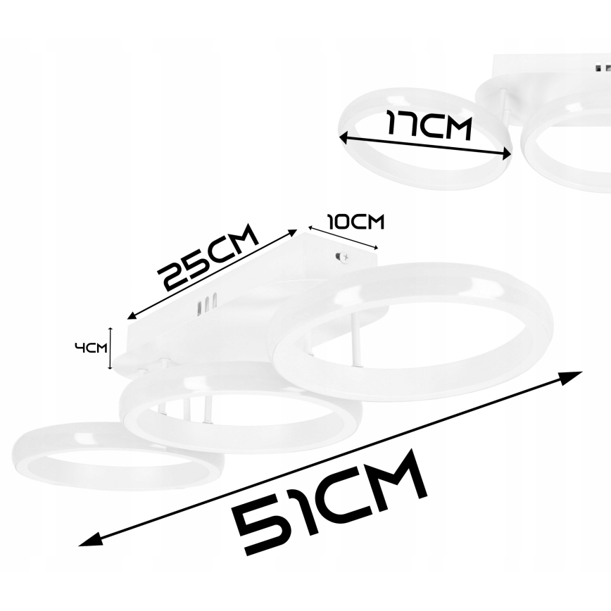Luminaria de techo LED regulable LED/30W/230V 3000-6500K blanca Wi-Fi Tuya + mando a distancia