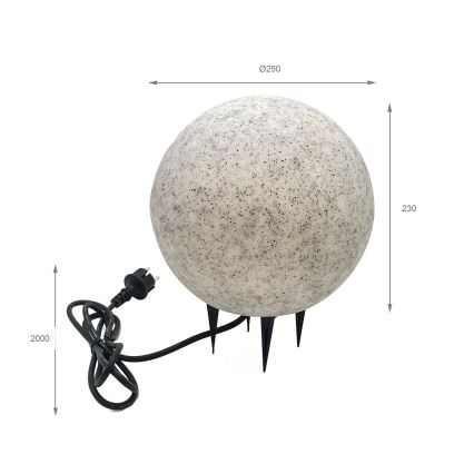 Luminaria decorativa de exterior LUMISTONE 1xE27/15W/230V IP65, diámetro 25 cm