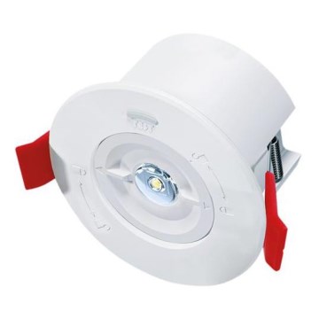 Luminaria empotrable de emergencia LED/1,5W/230V 1800 mAh
