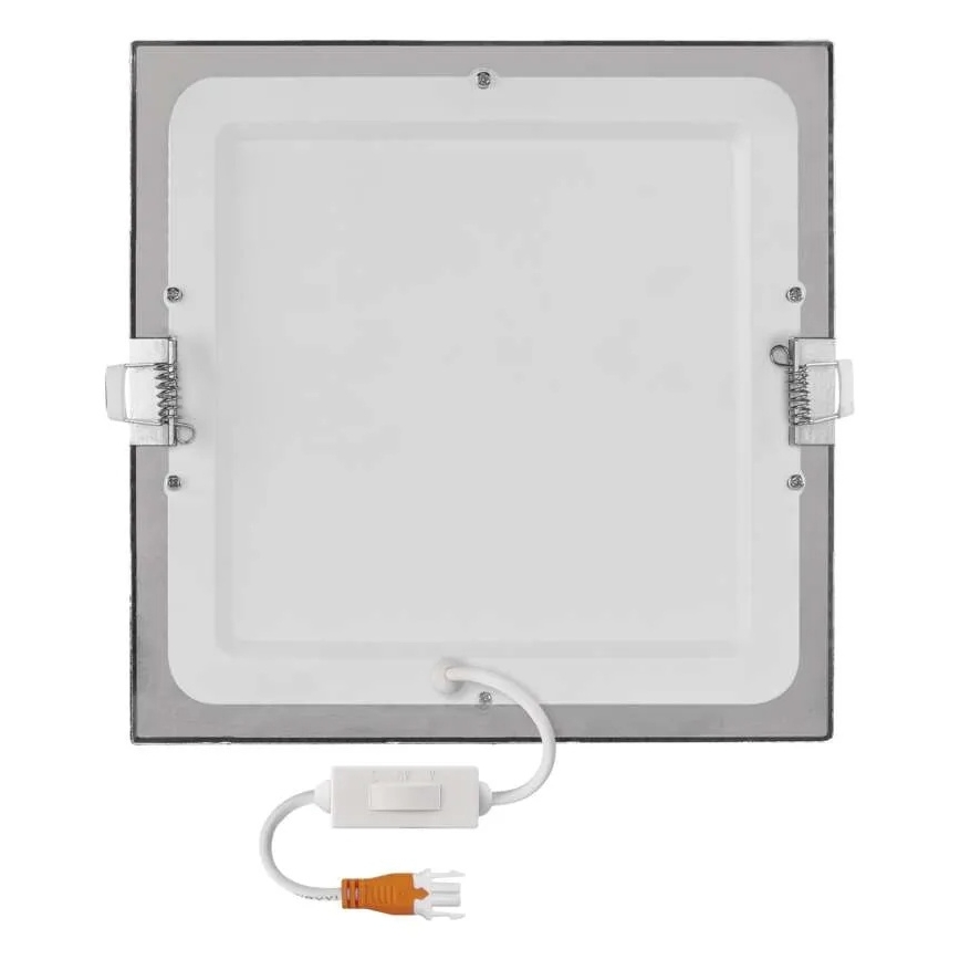 Luminaria empotrable de techo LED NEXXO LED/18W/230V 3000/3500/4000K plateada 22,5x22,5 cm