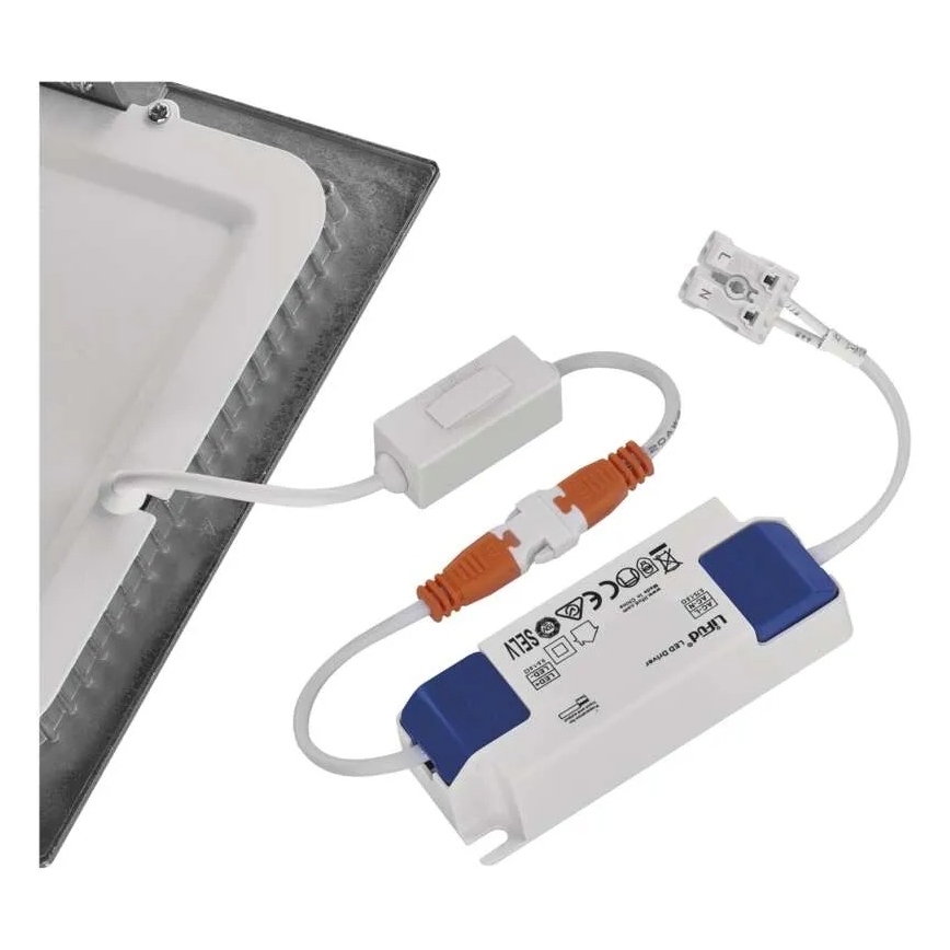 Luminaria empotrable de techo LED NEXXO LED/18W/230V 3000/3500/4000K plateada 22,5x22,5 cm