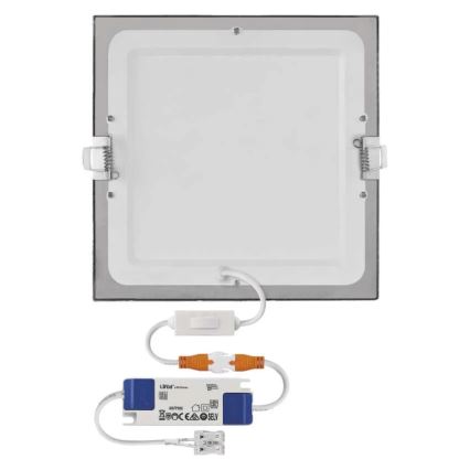 Luminaria empotrable de techo LED NEXXO LED/18W/230V 3000/3500/4000K plateada 22,5x22,5 cm