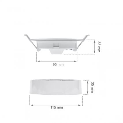 Luminaria empotrable LED ALGINE 2 en 1 LED/6W/230V 3000K blanca