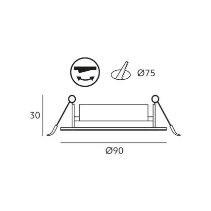 Luminaria empotrable LED BRINO 3/5/7W 230V 3000/4000/6500K blanco