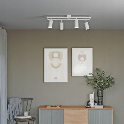 Luminaria empotrable orientable 4xGU10/30W/230V blanca