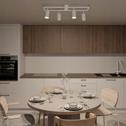 Luminaria empotrable orientable 4xGU10/30W/230V blanca