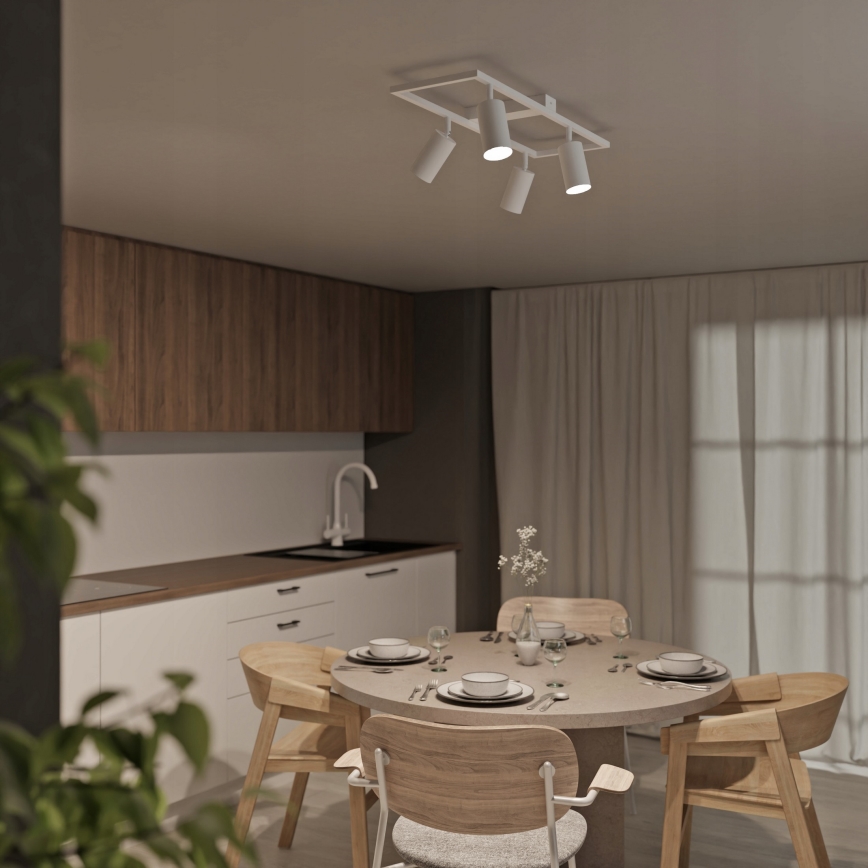 Luminaria empotrable orientable 4xGU10/30W/230V blanca