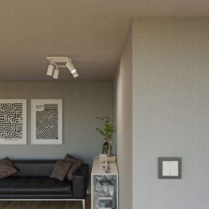 Luminaria empotrable orientable 4xGU10/30W/230V blanca