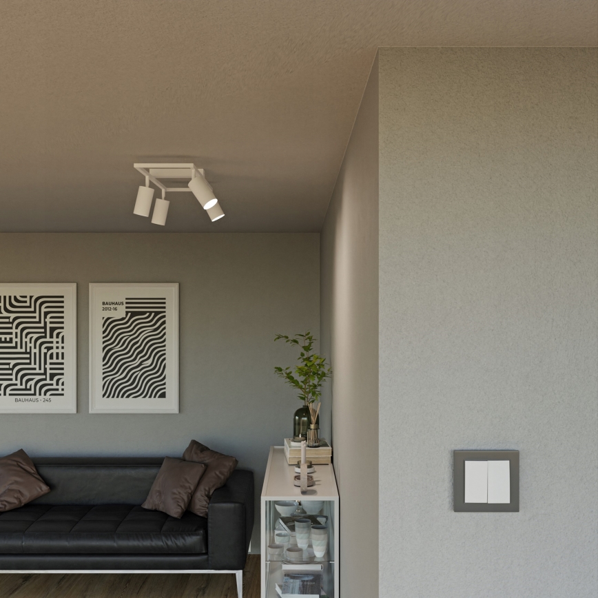 Luminaria empotrable orientable 4xGU10/30W/230V blanca