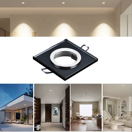 Luminaria empotrada 1xGU10/MR16/10W/230V 9x9 cm negra