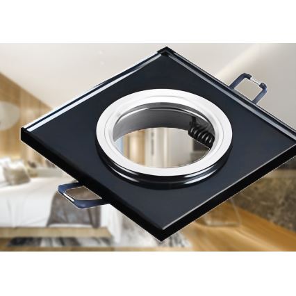 Luminaria empotrada 1xGU10/MR16/10W/230V 9x9 cm negra