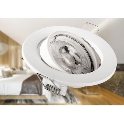 Luminaria empotrada 1xGU10/MR16/10W/230V Ø 9 cm blanca