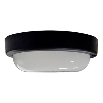 Luminaria LED de techo para exterior, 8W/230V, 4200K, diámetro 14 cm, IP64, negra