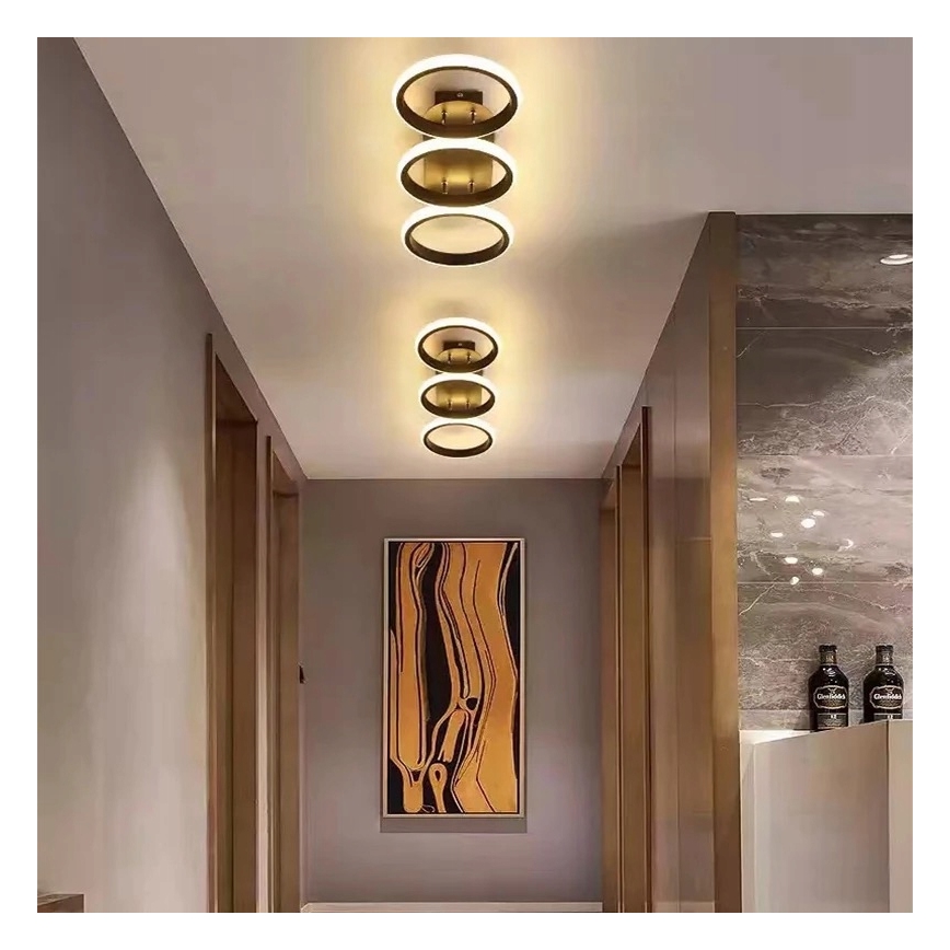 Lámpara de techo LED regulable 30W/230V 3000-6500K negra, Wi-Fi Tuya + mando a distancia