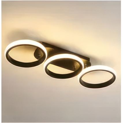 Lámpara de techo LED regulable 30W/230V 3000-6500K negra, Wi-Fi Tuya + mando a distancia