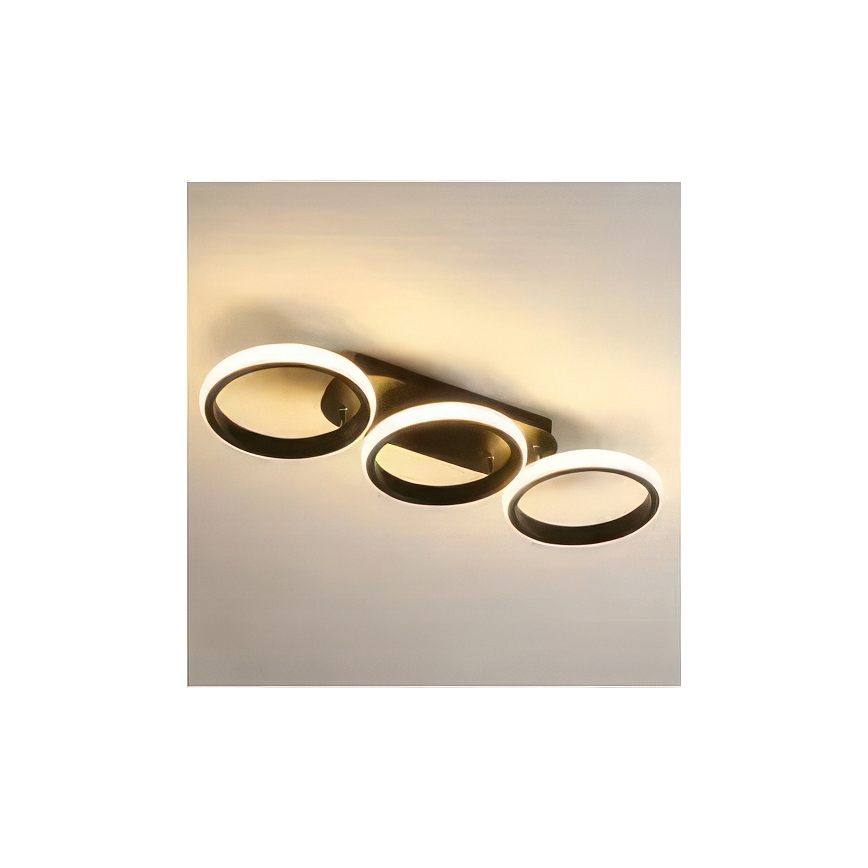 Lámpara de techo LED regulable 30W/230V 3000-6500K negra, Wi-Fi Tuya + mando a distancia