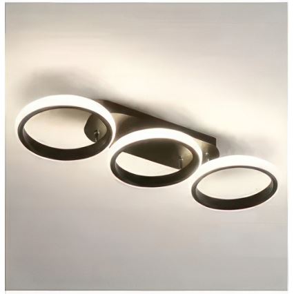 Lámpara de techo LED regulable 30W/230V 3000-6500K negra, Wi-Fi Tuya + mando a distancia