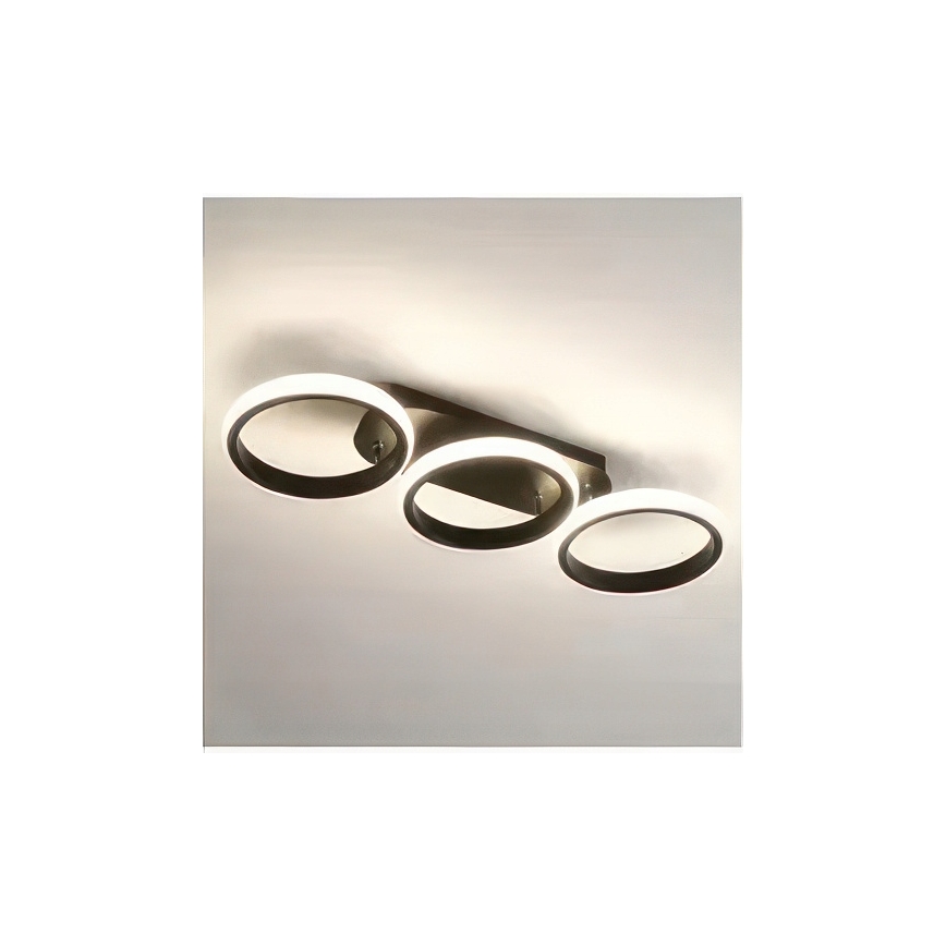 Lámpara de techo LED regulable 30W/230V 3000-6500K negra, Wi-Fi Tuya + mando a distancia