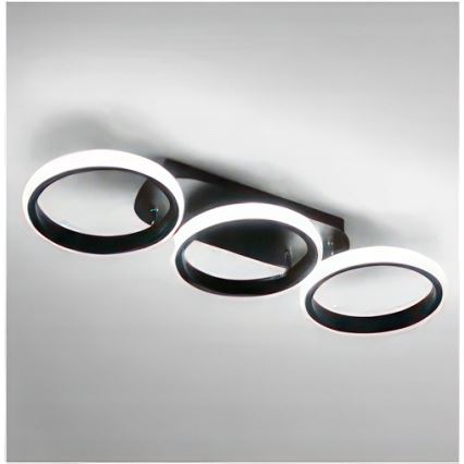 Lámpara de techo LED regulable 30W/230V 3000-6500K negra, Wi-Fi Tuya + mando a distancia