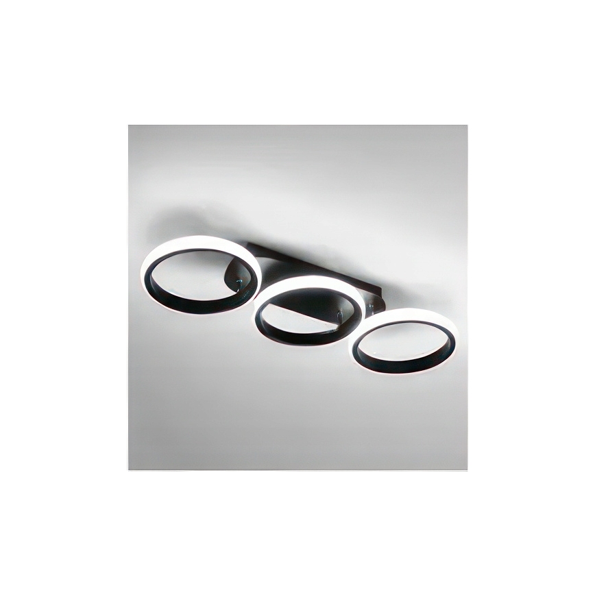 Lámpara de techo LED regulable 30W/230V 3000-6500K negra, Wi-Fi Tuya + mando a distancia