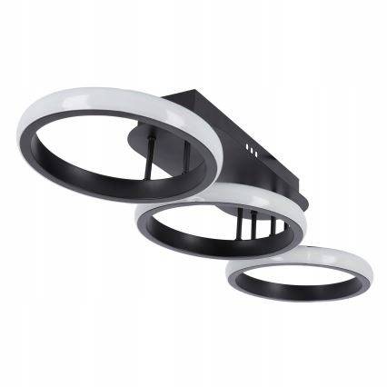 Lámpara de techo LED regulable 30W/230V 3000-6500K negra, Wi-Fi Tuya + mando a distancia