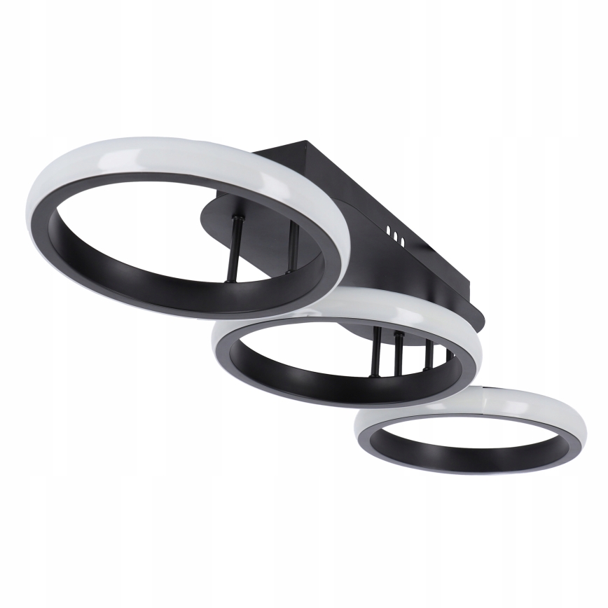 Lámpara de techo LED regulable 30W/230V 3000-6500K negra, Wi-Fi Tuya + mando a distancia