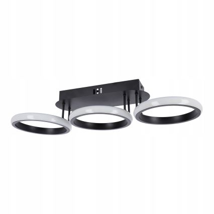 Lámpara de techo LED regulable 30W/230V 3000-6500K negra, Wi-Fi Tuya + mando a distancia