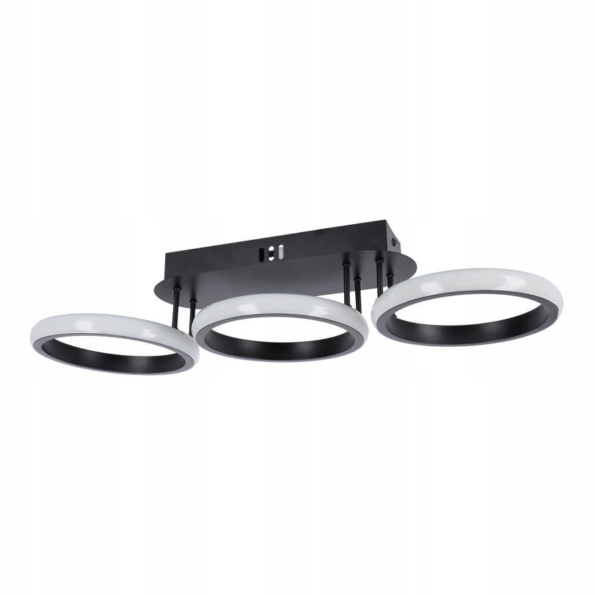 Lámpara de techo LED regulable 30W/230V 3000-6500K negra, Wi-Fi Tuya + mando a distancia