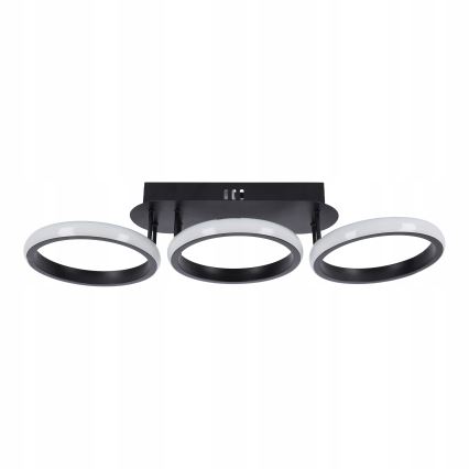 Lámpara de techo LED regulable 30W/230V 3000-6500K negra, Wi-Fi Tuya + mando a distancia