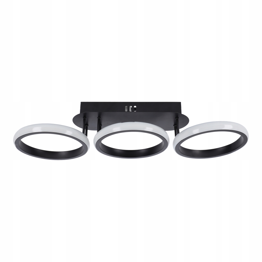 Lámpara de techo LED regulable 30W/230V 3000-6500K negra, Wi-Fi Tuya + mando a distancia