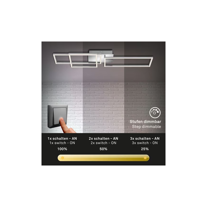 Luminaria LED de techo regulable LED/42W/230V 3000K cromo mate