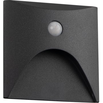Luminaria LED para escalera con sensor de movimiento y de crepúsculo EXIN LED/2,5W/230V 4000K IP65 antracita, cuadrada